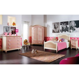 Dormitorio del bebé de madera lacada rosa del verde azul