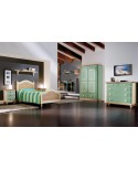 CAMERA DA LETTO BAMBINO LEGNO MASSELLO LACCATA AZZURRO VERDE ROSA