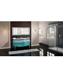 BATHROOM FURNITURE COLOR DOME Turquoise FURNITURE LACQUERED HANDLES VARIOUS COLORS SWAROVSKIDESIGN VENETO