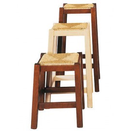 KÜCHE HOLZ STOOL STUHL SEAT STROH