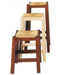 KÜCHE HOLZ STOOL STUHL SEAT STROH