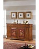 CREDENZA NOCE ANTICATO ANTE DECORATE L 201 P 52 H 114