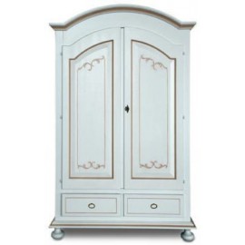 ARMADIO 2 ANTE LACCATO BIANCO LEGNO MASS. FILO NOCCIOLA