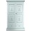 CABINET 2 PORTES EN BOIS BLANC MATT DE MASSE. BLEU FIL