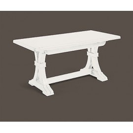 TAVOLO LEGNO 180 X 85ALLUNGABILE LACCATO BIANCO - AVORIO ANTICATO