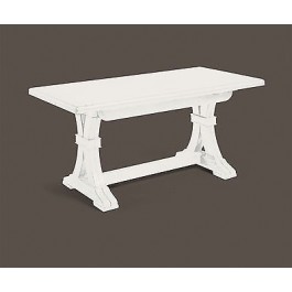 TAVOLO LEGNO 180 X 85ALLUNGABILE LACCATO BIANCO - AVORIO ANTICATO