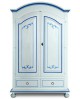 ARMADIO 2 ANTE LACCATO BIANCO LEGNO MASSELLO FILO BLU